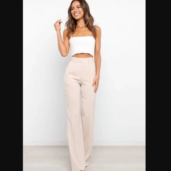 Petal & Pup SNDYS Burland Beige Wide Leg Pants XS - Picture 8 of 12